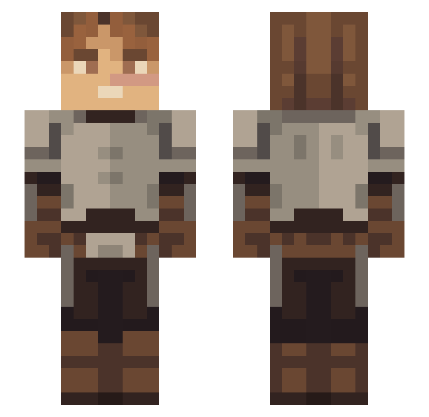 Fainir Minecraft skin, front and back view