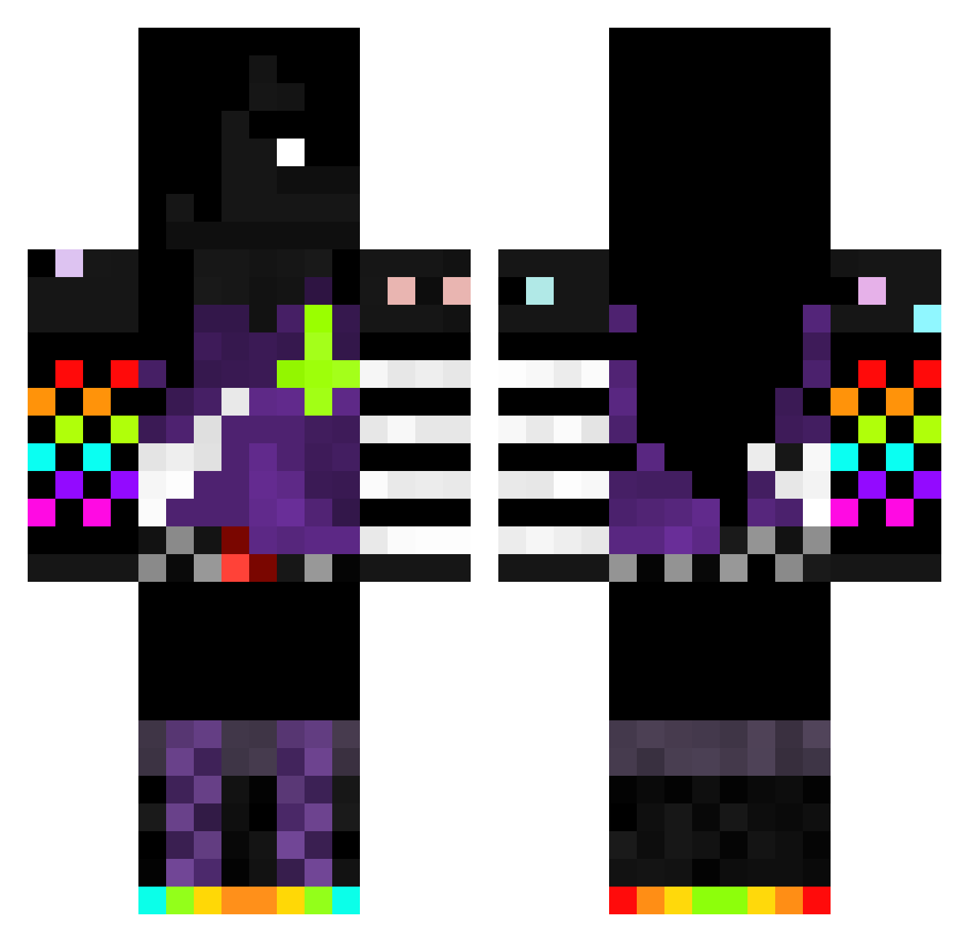 MrBo0gieman Minecraft skin, front and back view