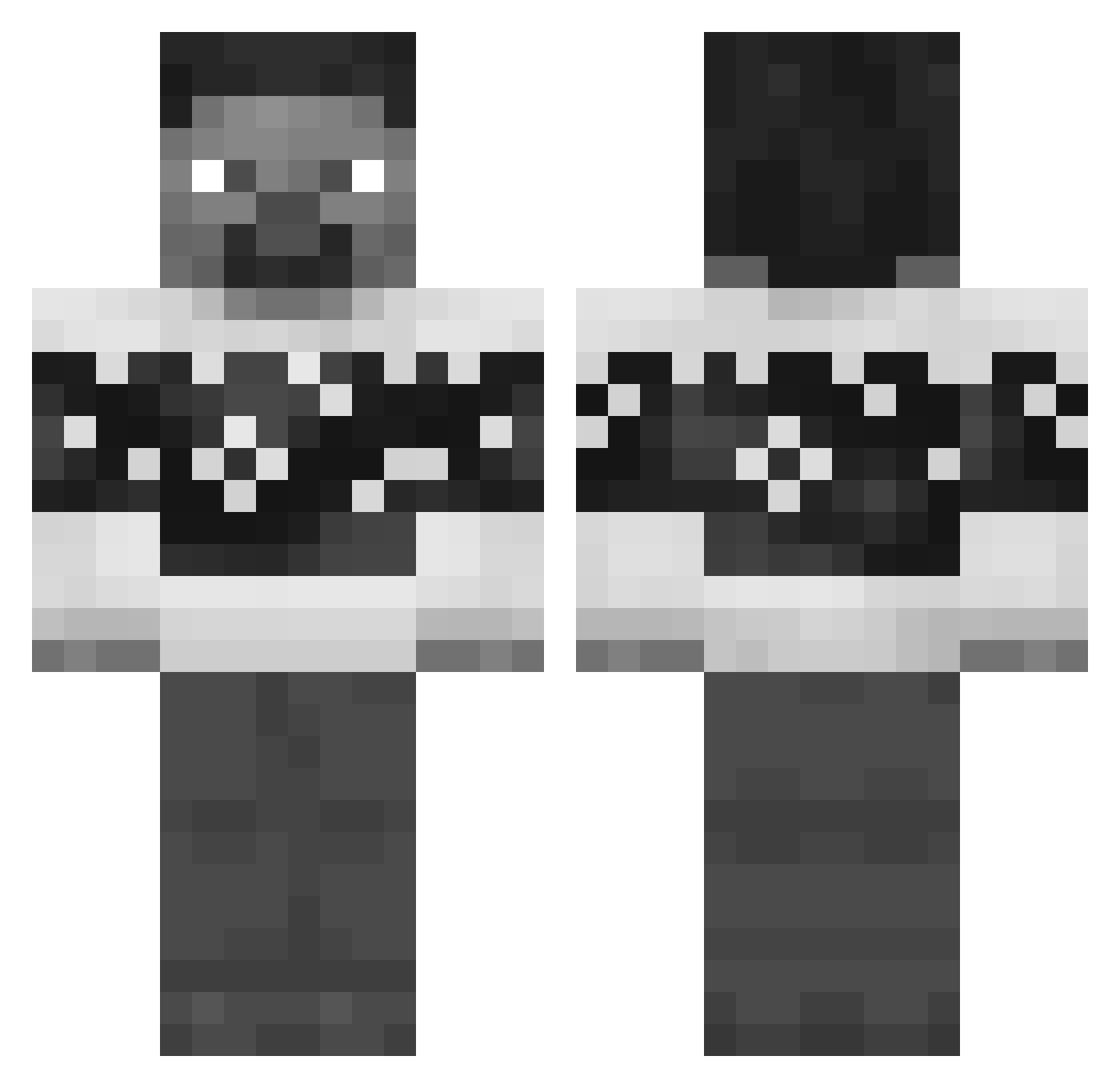 AndyPing Minecraft skin, front and back view