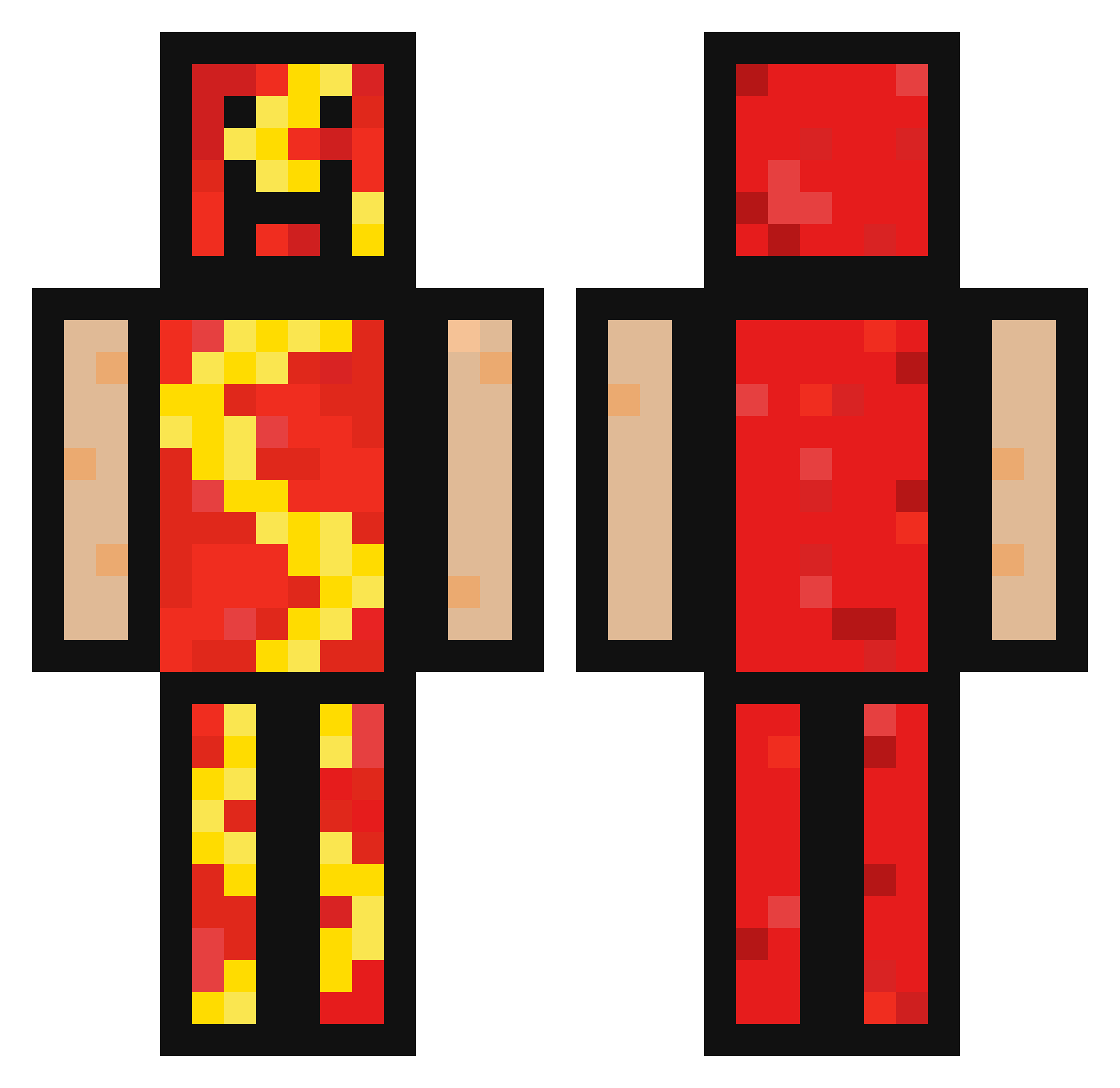 ChiliDoguie Minecraft skin, front and back view