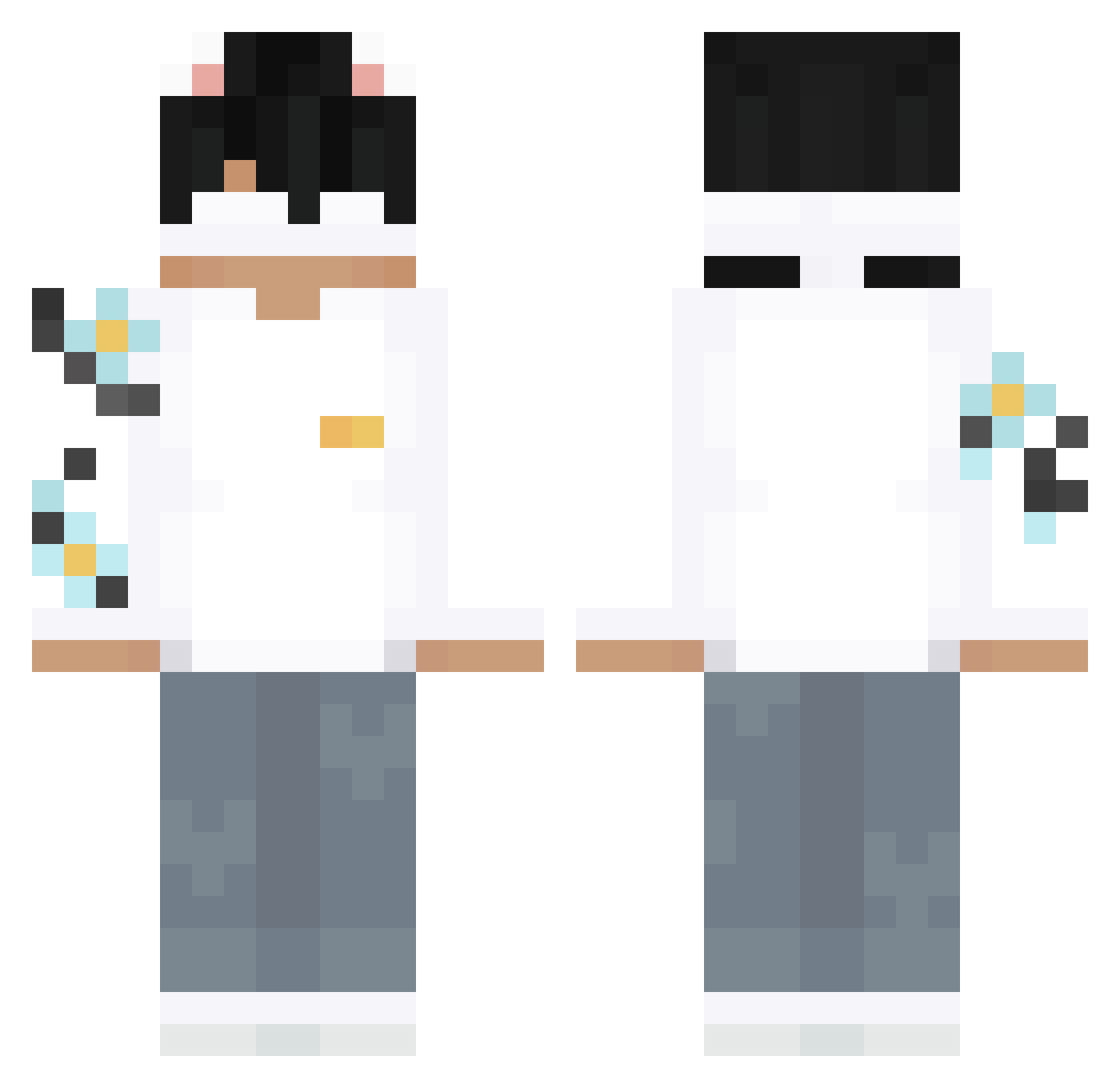 Synzoku Minecraft skin, front and back view
