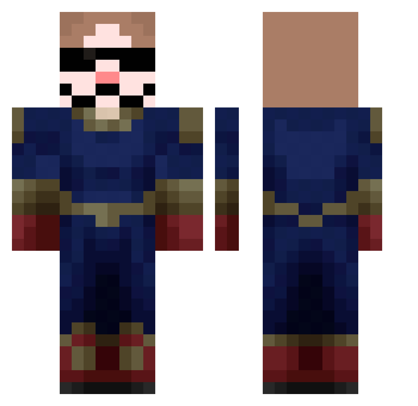 CLECHUDO1 Minecraft skin, front and back view