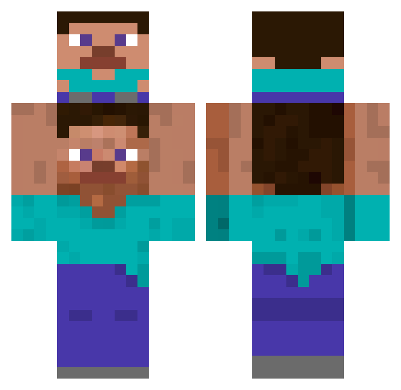Rubb_GJ Minecraft skin, front and back view