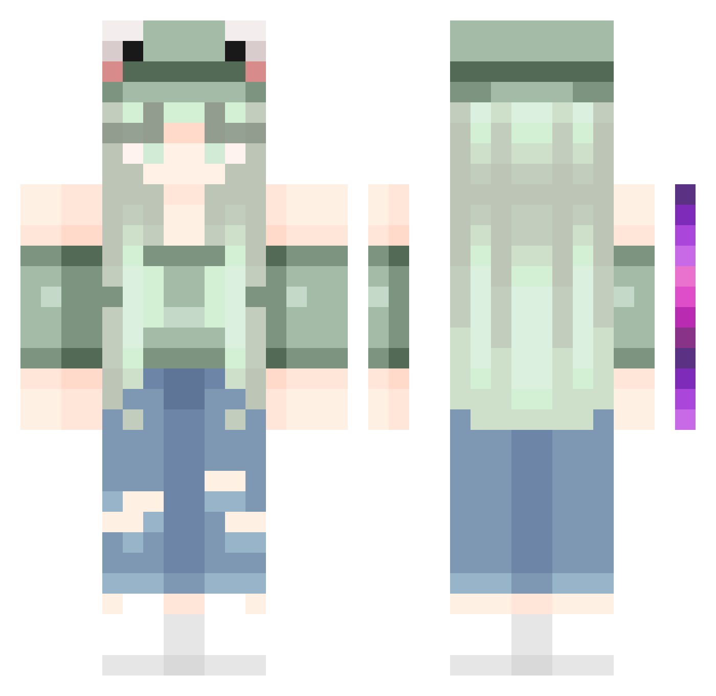 Creativepll Minecraft skin, front and back view