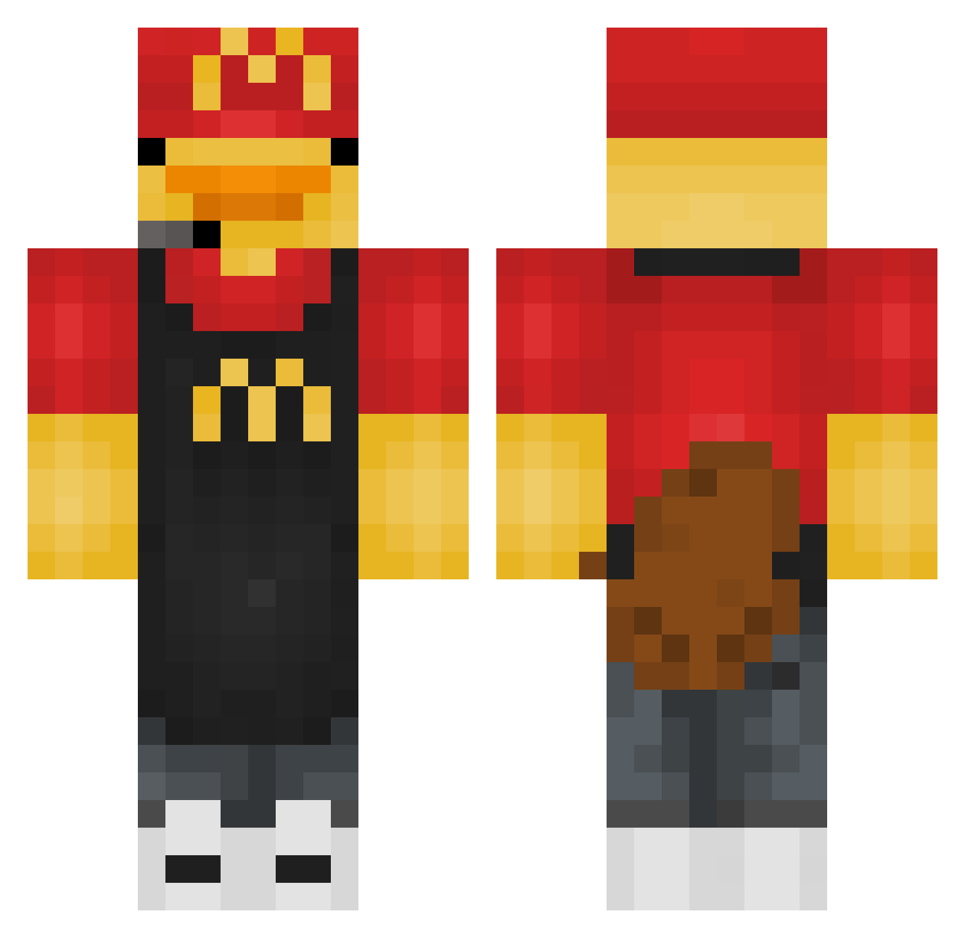 NotDuckyYt Minecraft skin, front and back view