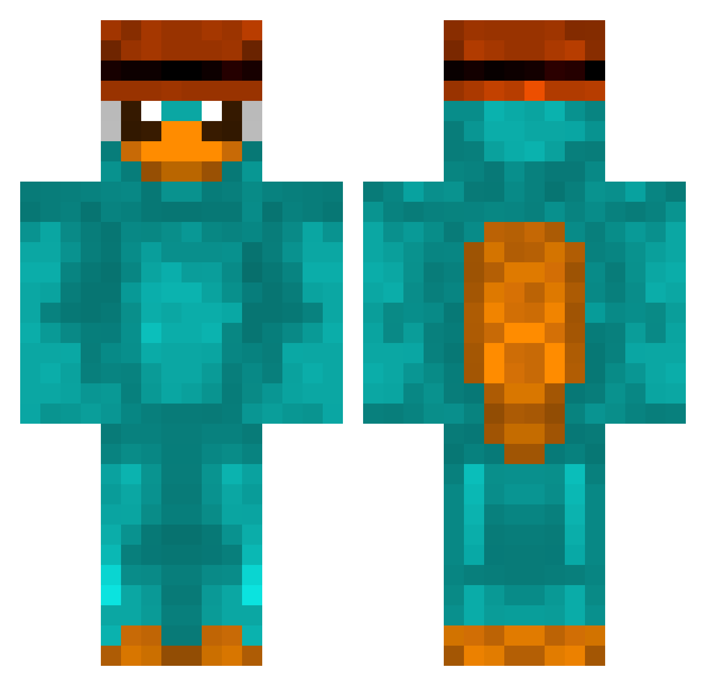 MausAnette Minecraft skin, front and back view