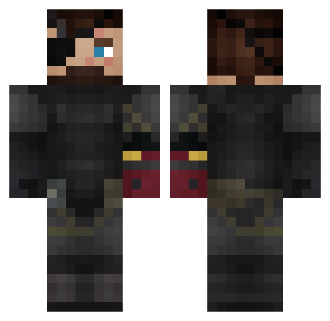 Kasper_Neon Minecraft skin, front and back view