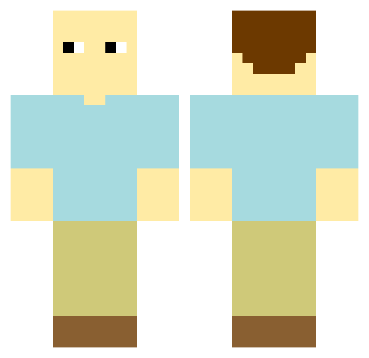 richizin Minecraft skin, front and back view