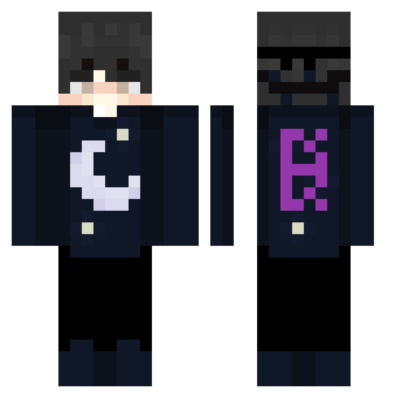 xFa1ry Minecraft skin, front and back view