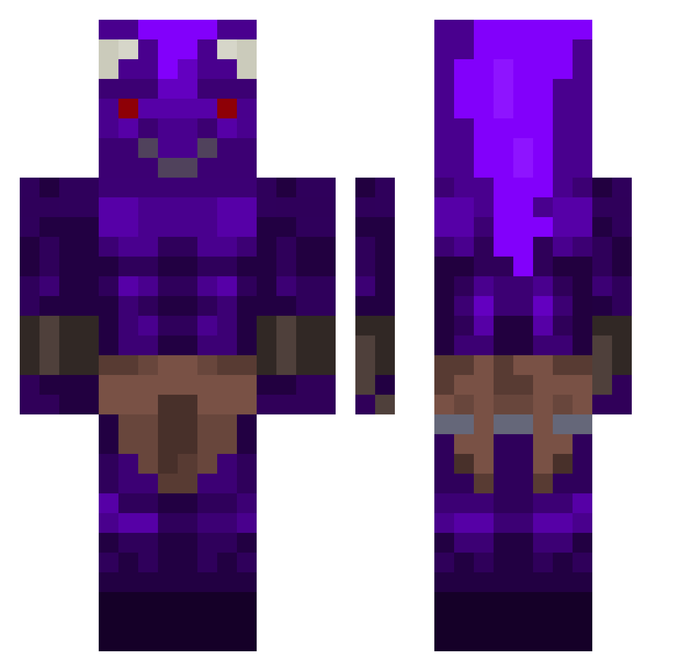 Snaker187 Minecraft skin, front and back view