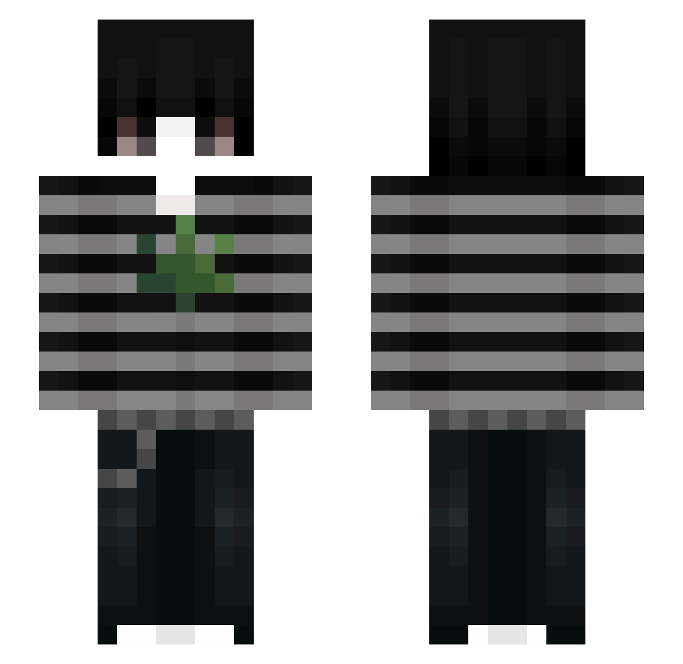 ZeitV2 Minecraft skin, front and back view
