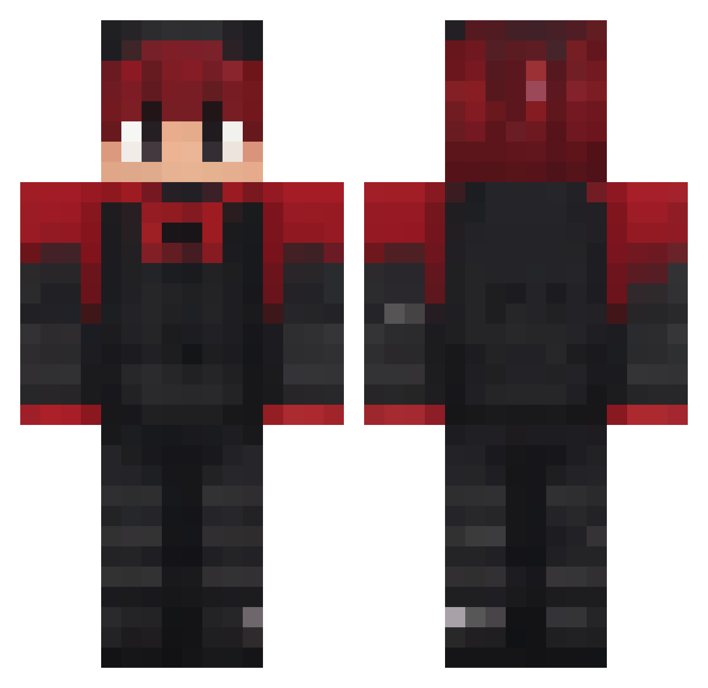 9aam Minecraft skin, front and back view