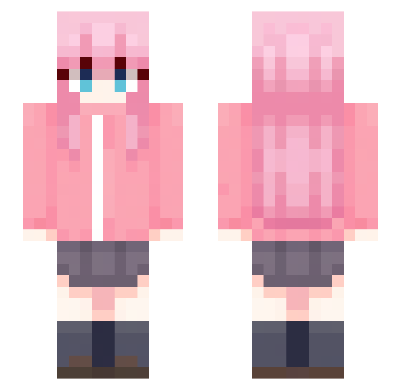 Silya_ Minecraft skin, front and back view