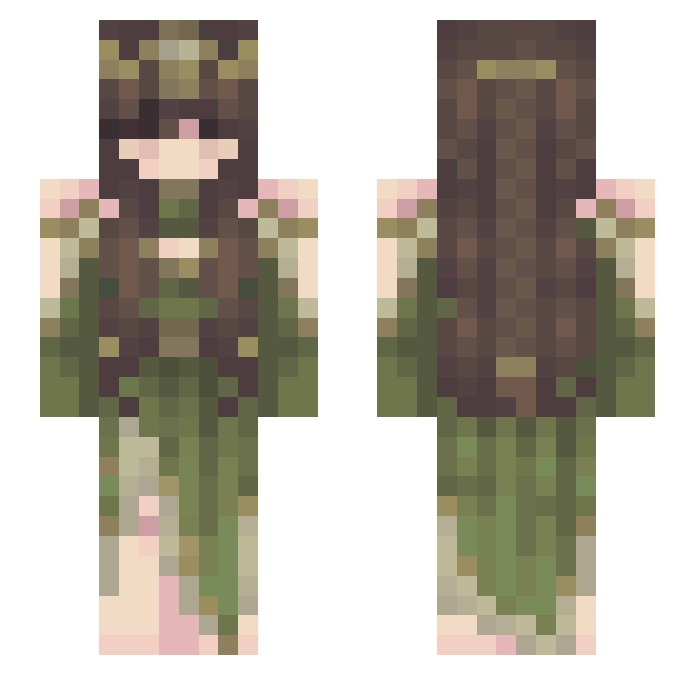 KismetKas Minecraft skin, front and back view