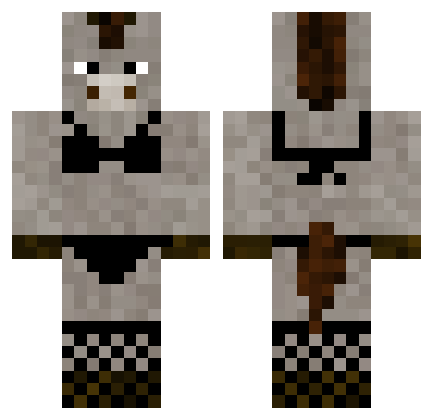 Cyb0rg732 Minecraft skin, front and back view