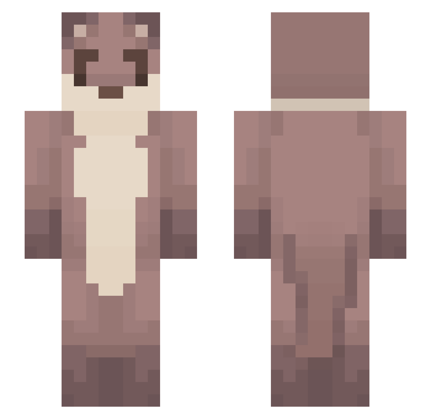 BreadyBusiness Minecraft skin, front and back view