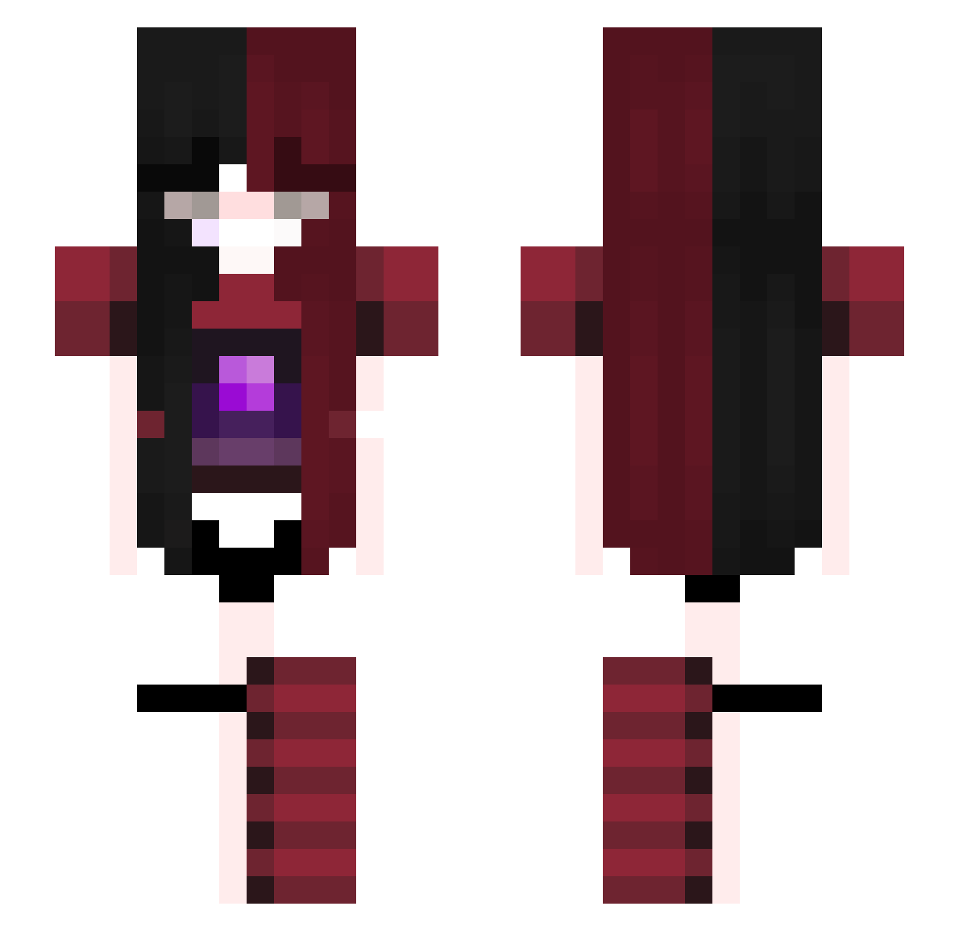 Yhoshi Minecraft skin, front and back view