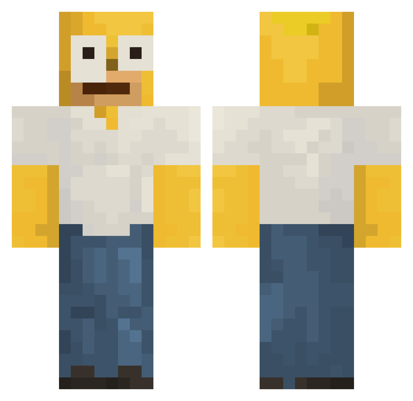N0FACEY Minecraft skin, front and back view