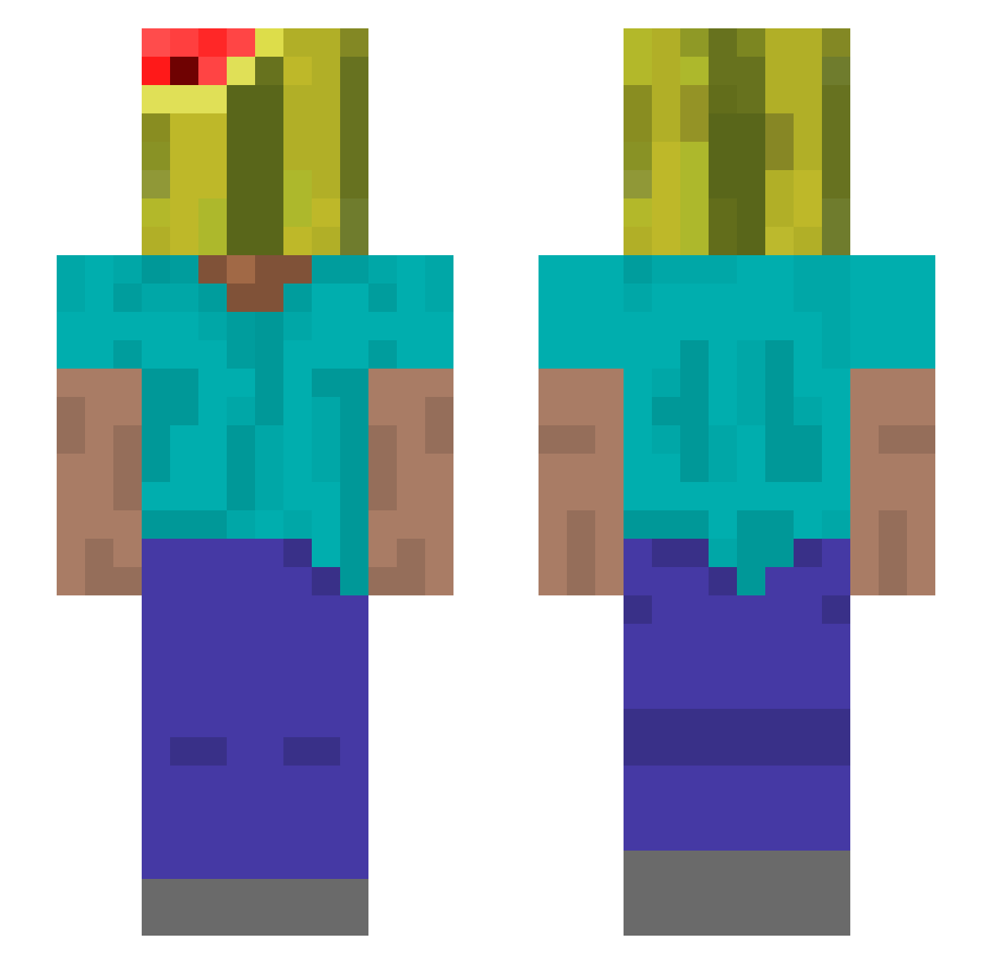 BJN55 Minecraft skin, front and back view