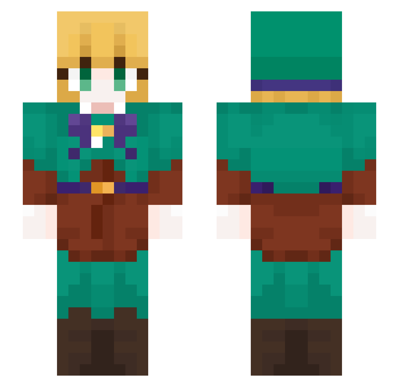 Uncle_Pharw Minecraft skin, front and back view