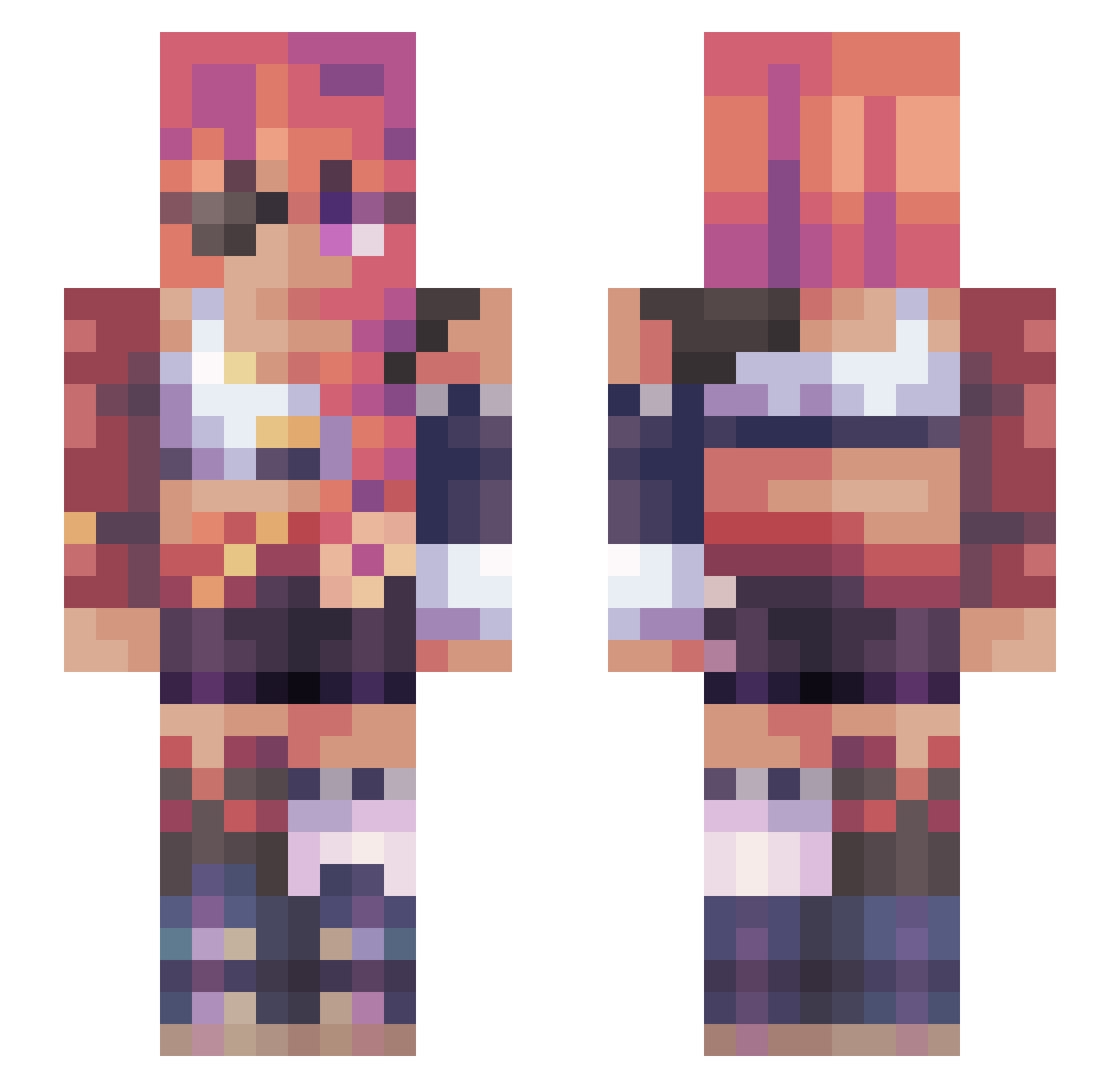 PogioDark Minecraft skin, front and back view