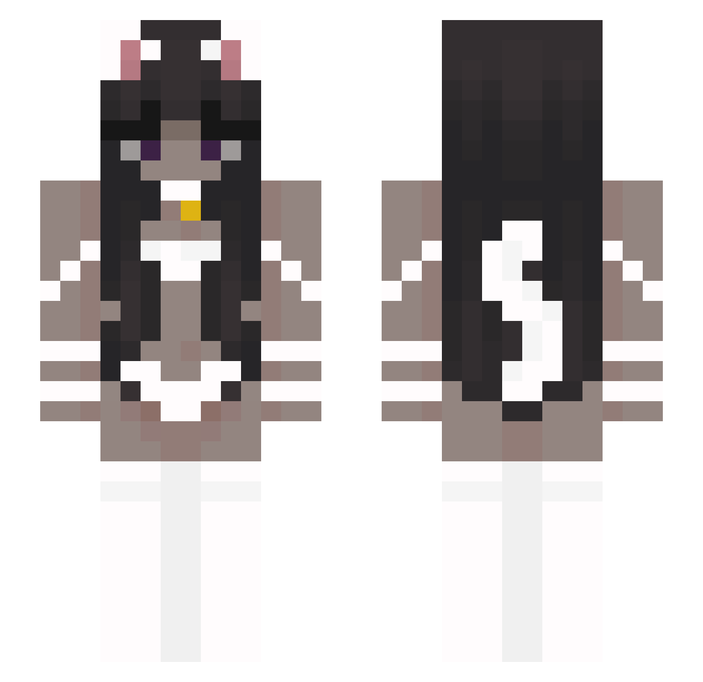 Midori007 Minecraft skin, front and back view