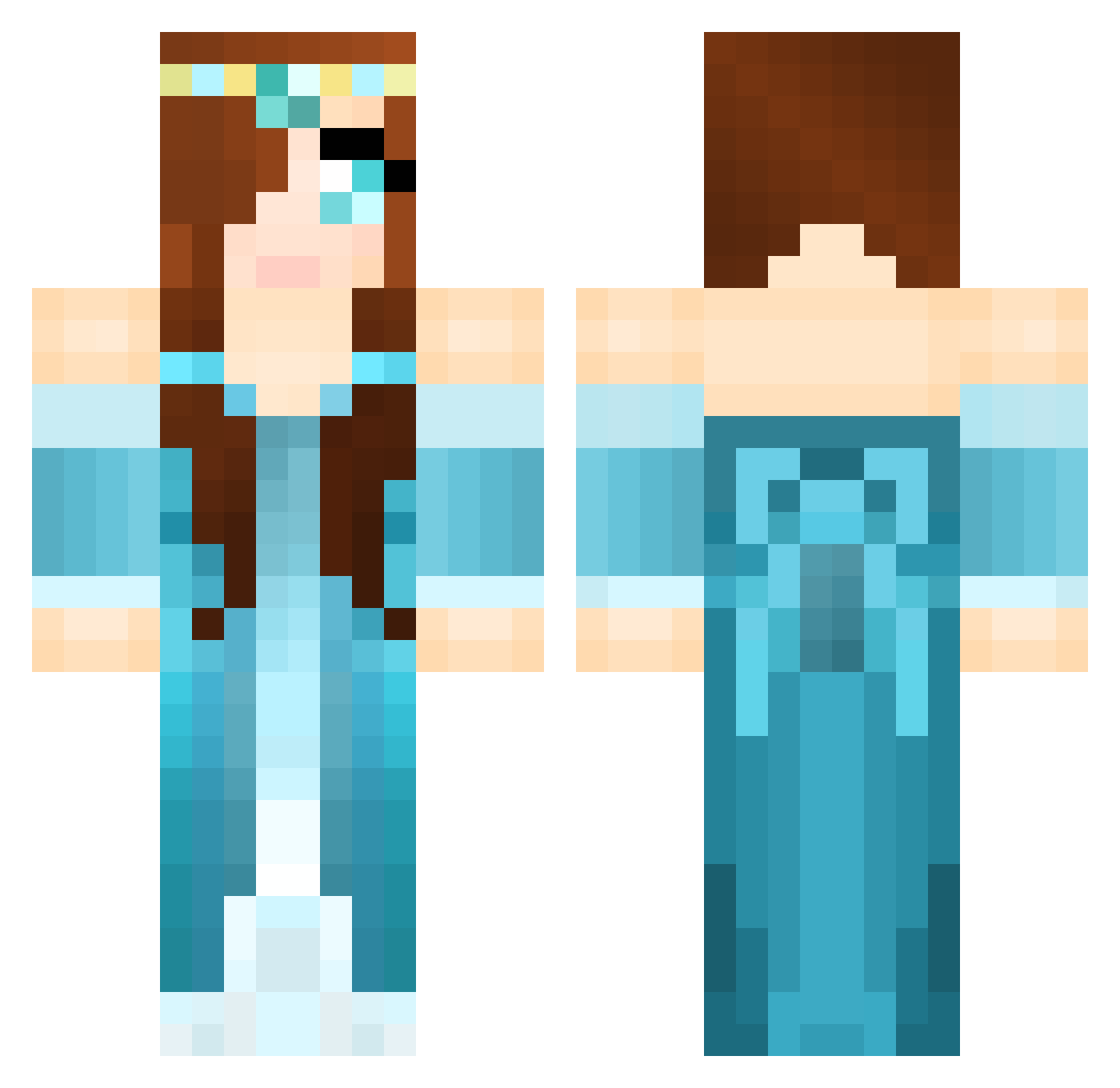 Sphyrnidae Minecraft skin, front and back view