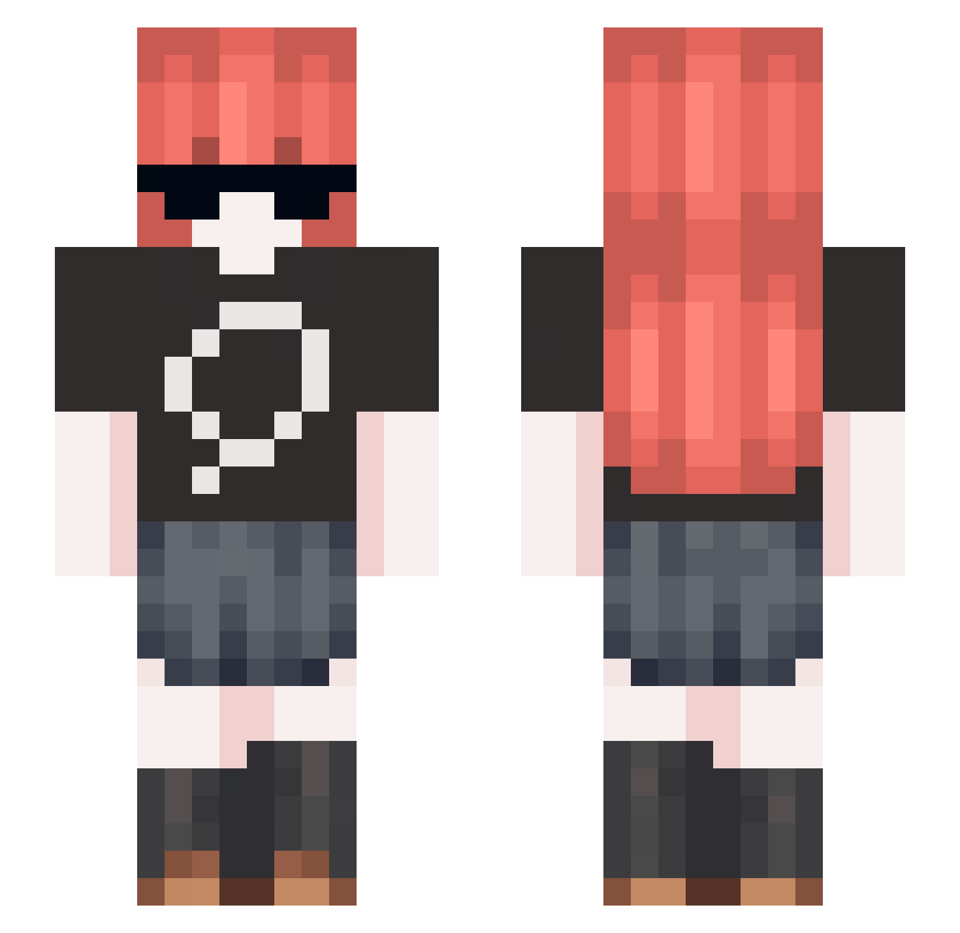 heawolf Minecraft skin, front and back view