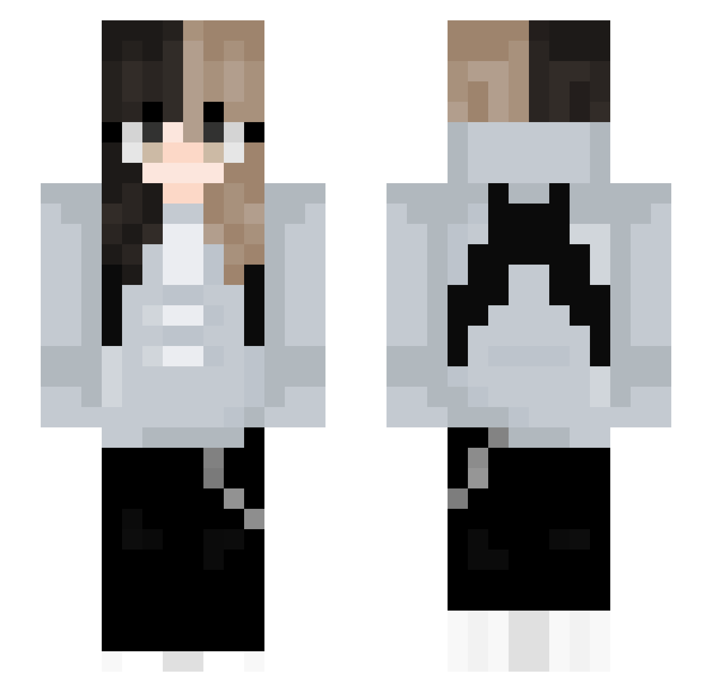 Xionyn Minecraft skin, front and back view