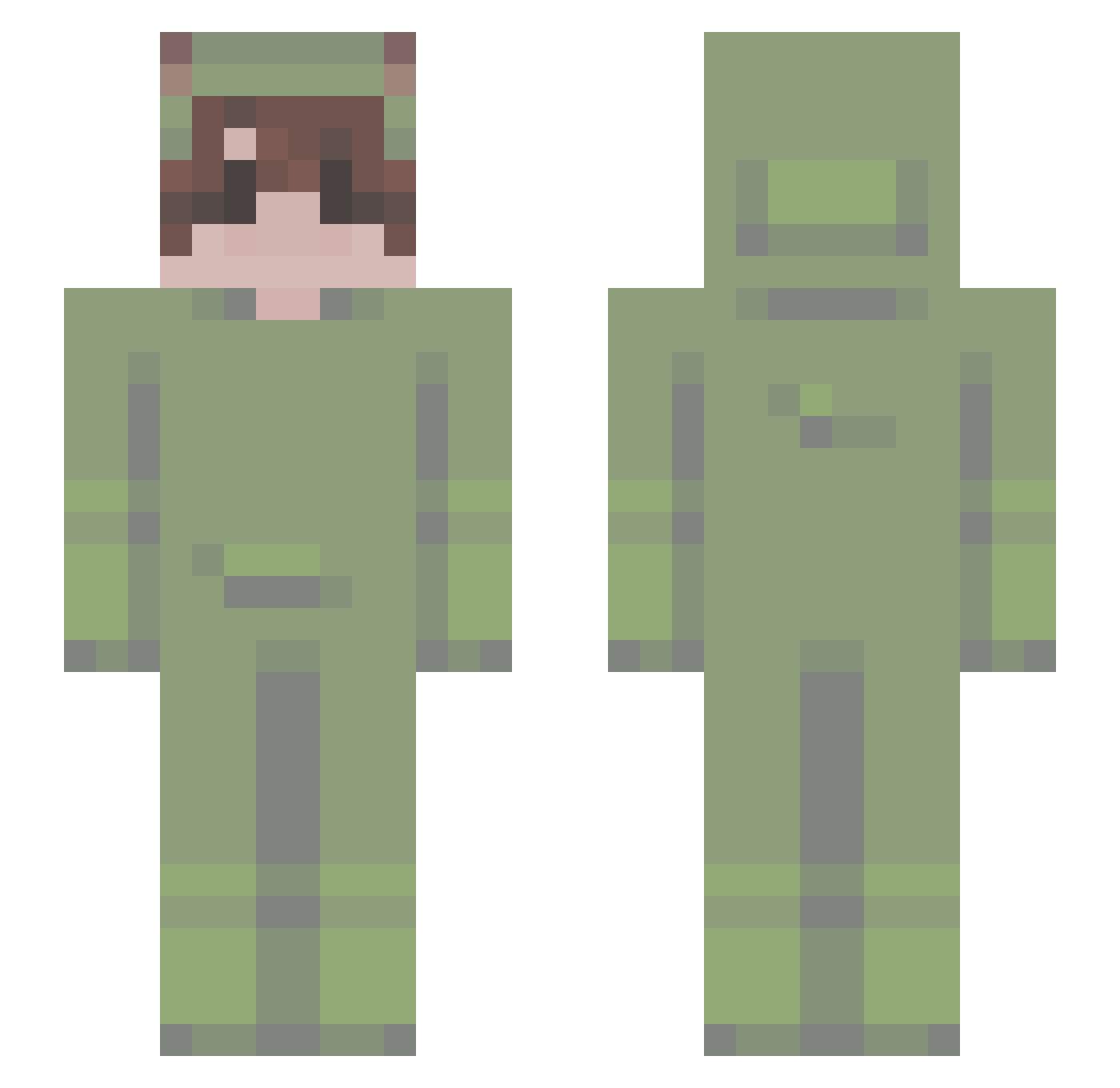 Punatub Minecraft skin, front and back view
