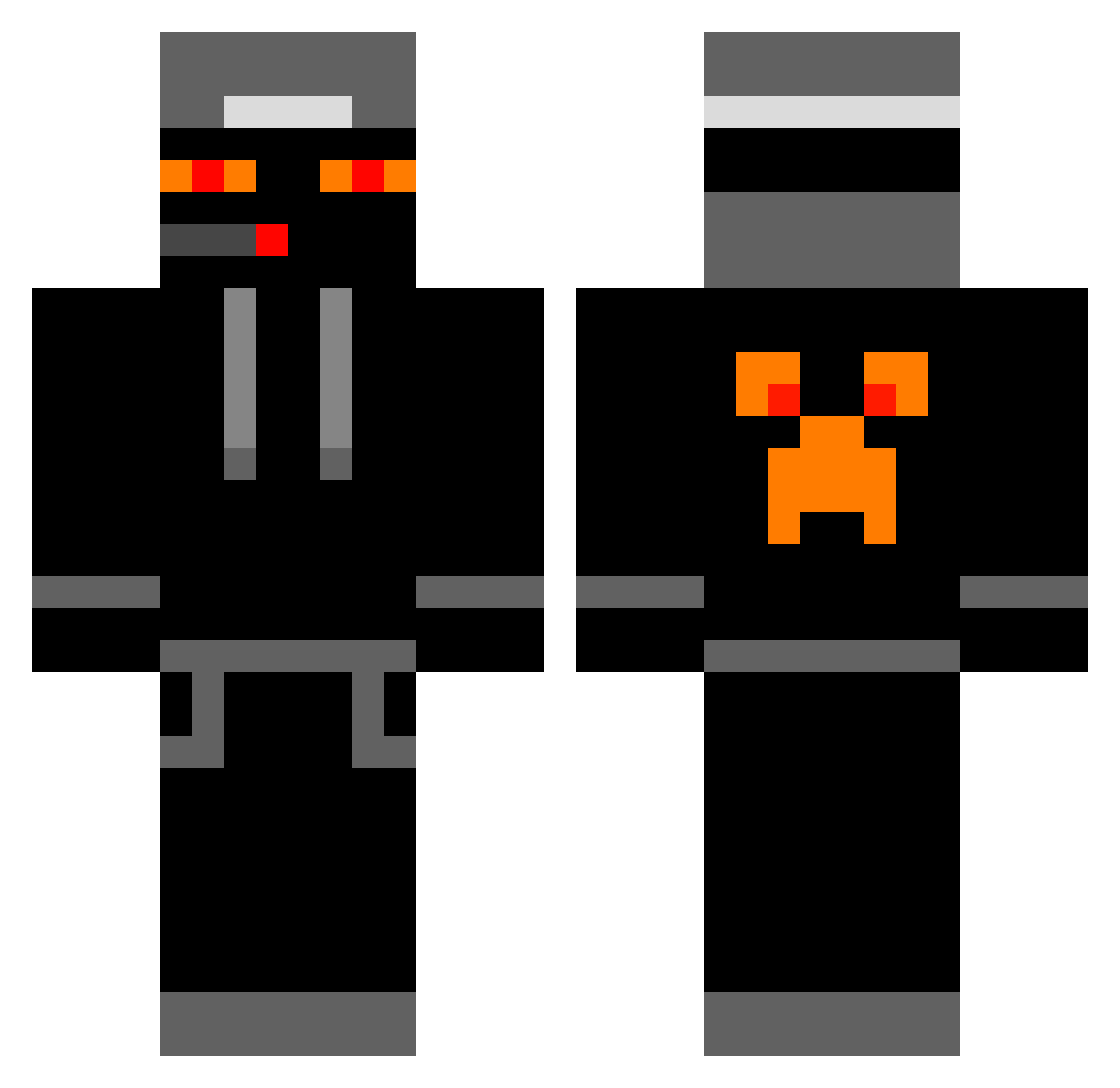PizzaMonster2 Minecraft skin, front and back view