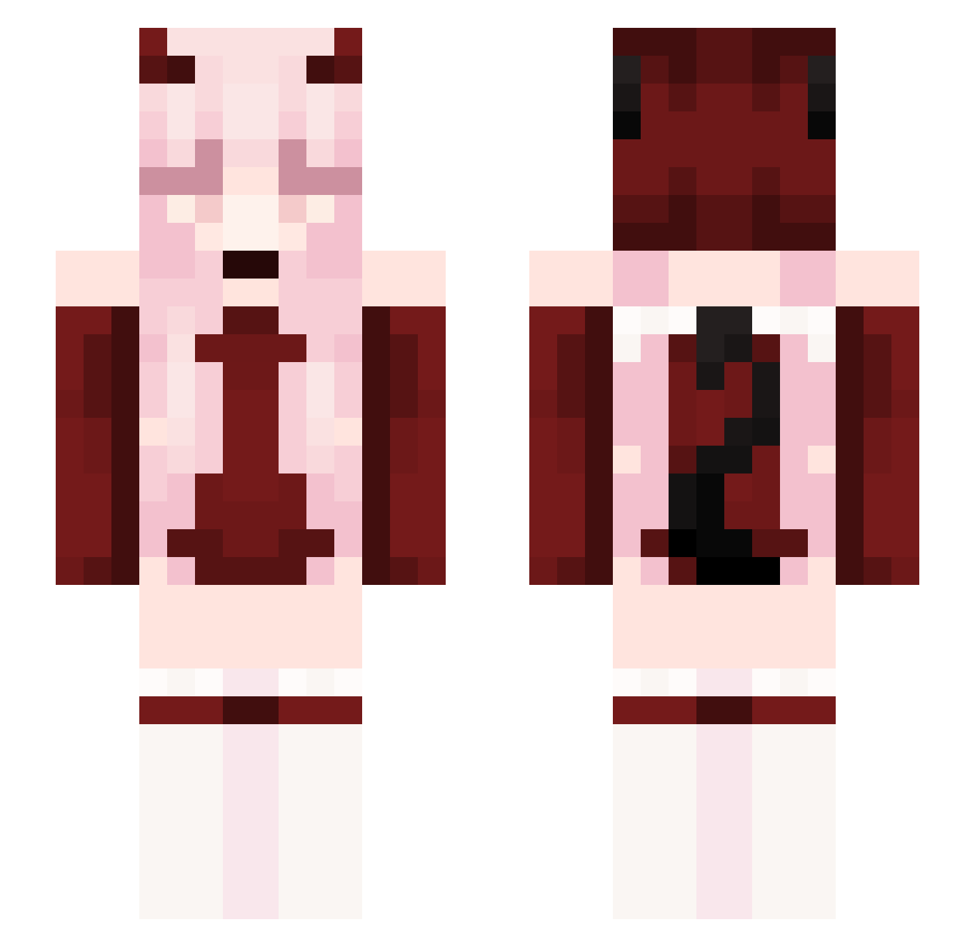Twirl Minecraft skin, front and back view