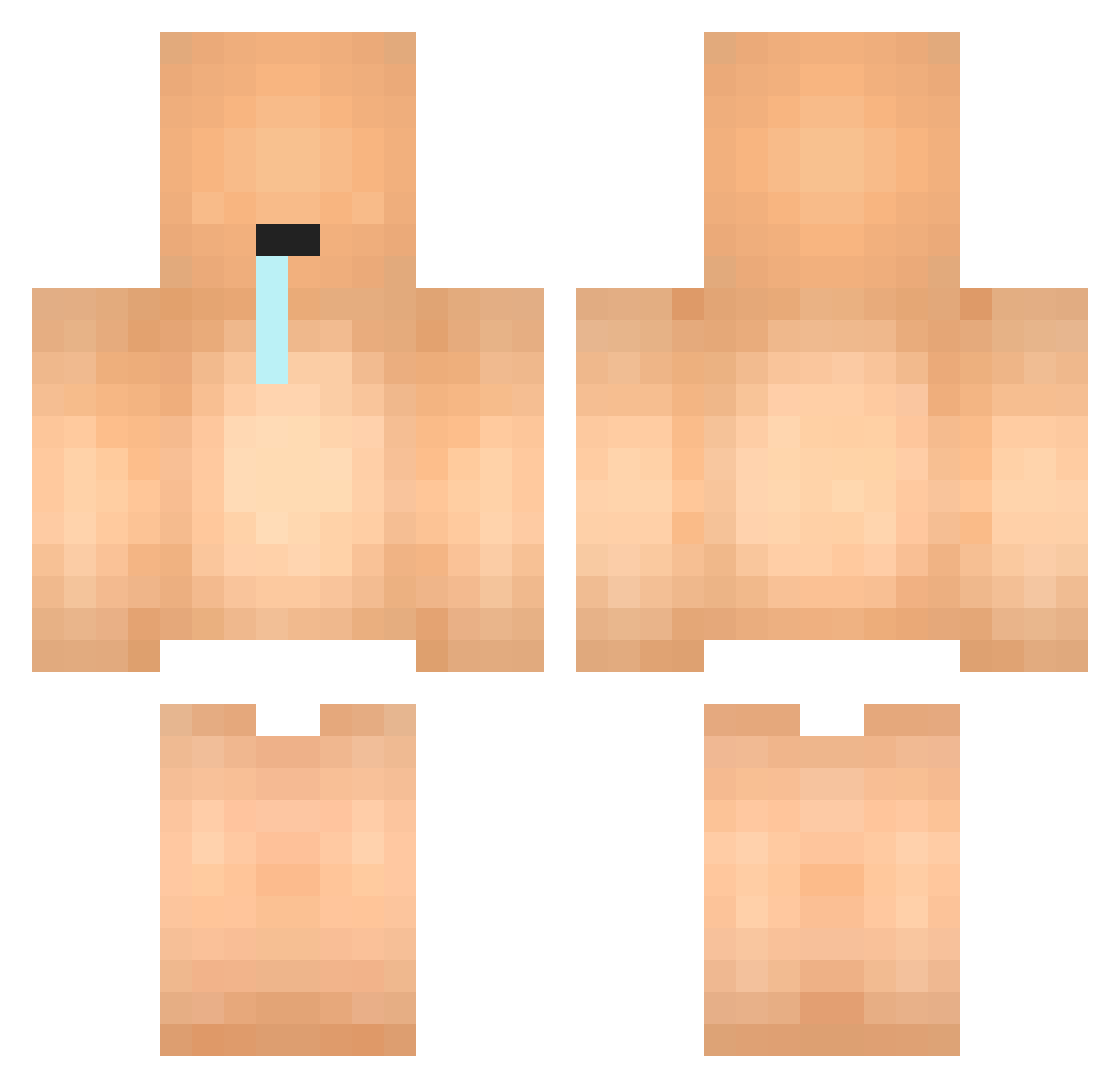 TacosNatcos Minecraft skin, front and back view
