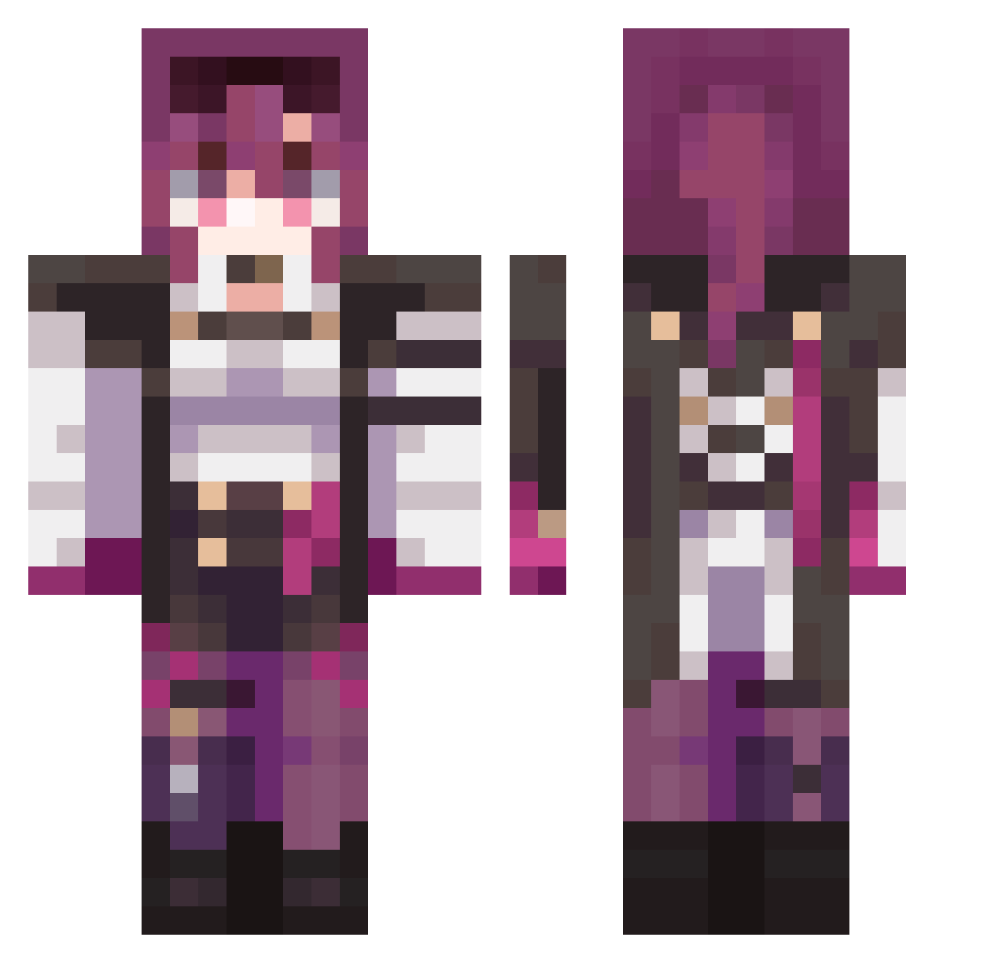 MoiistBois Minecraft skin, front and back view