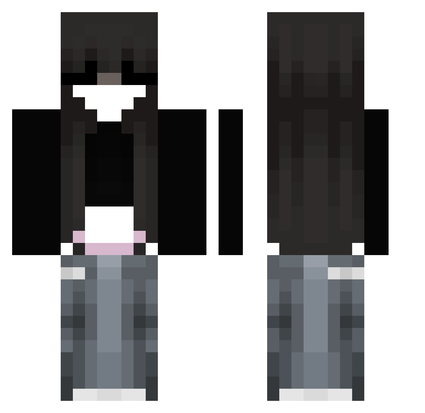 Jvlka_09 Minecraft skin, front and back view