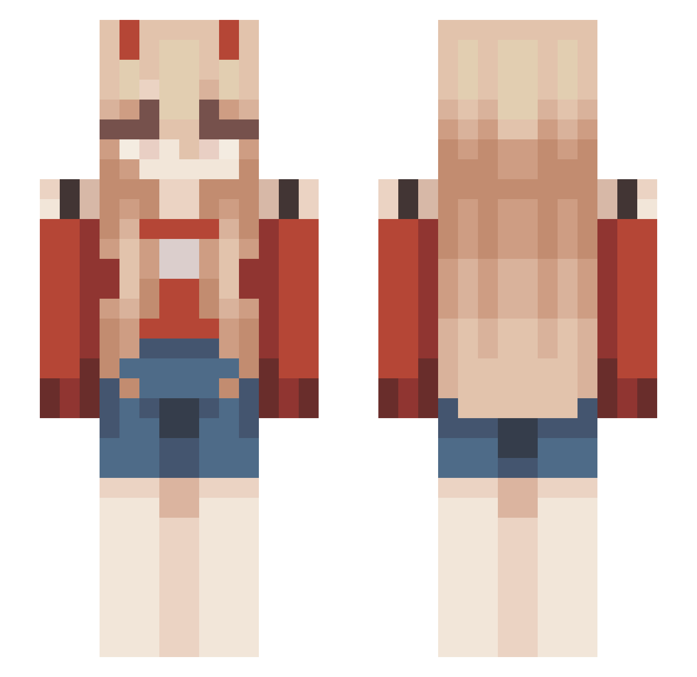 ElCats Minecraft skin, front and back view