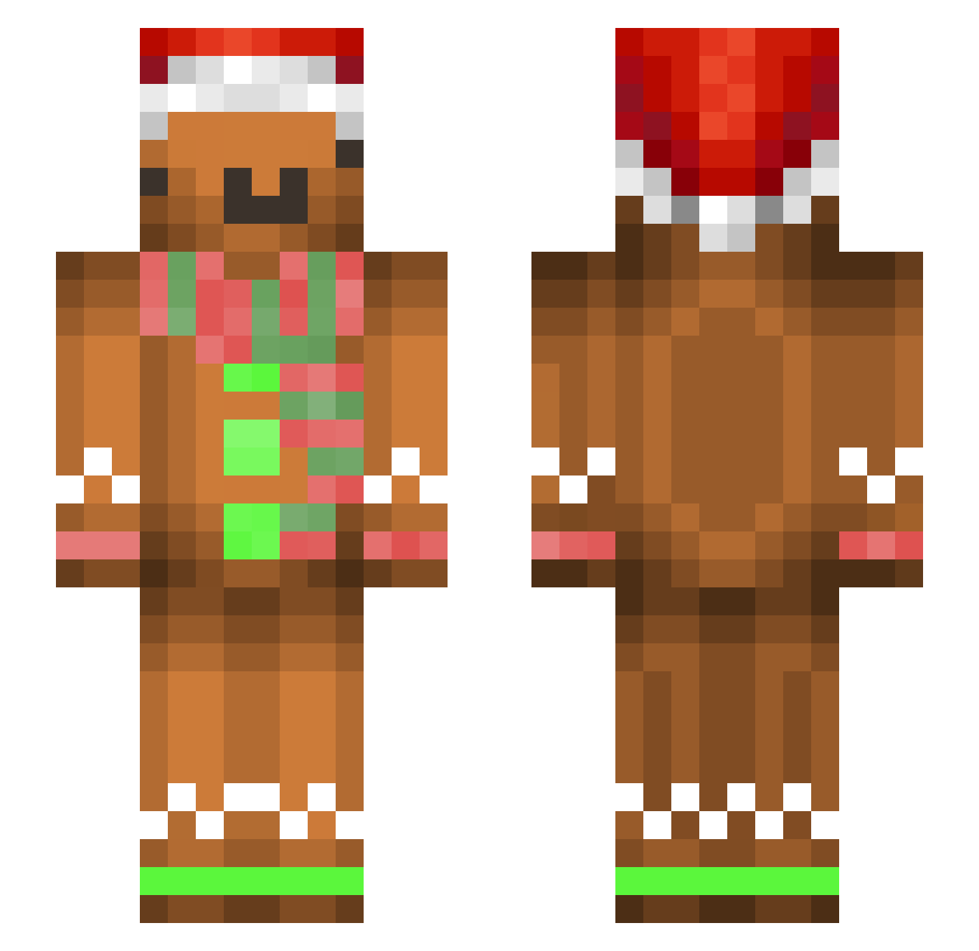 0iQY Minecraft skin, front and back view