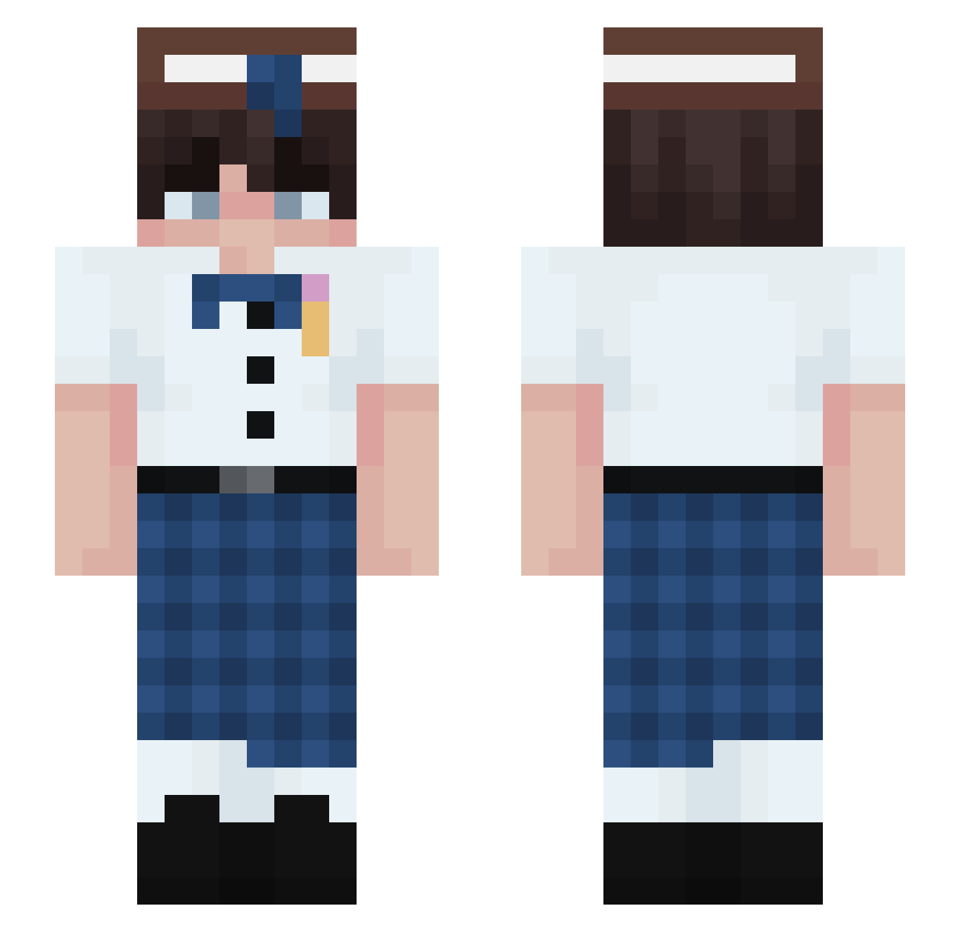 mjyacap Minecraft skin, front and back view