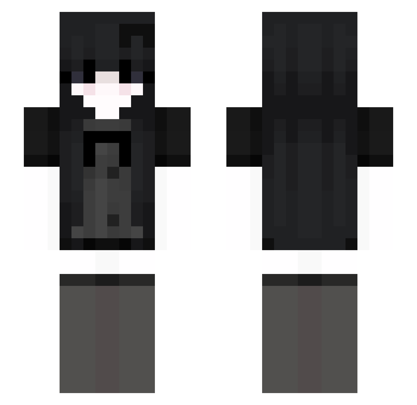 kiciagamer2000 Minecraft skin, front and back view