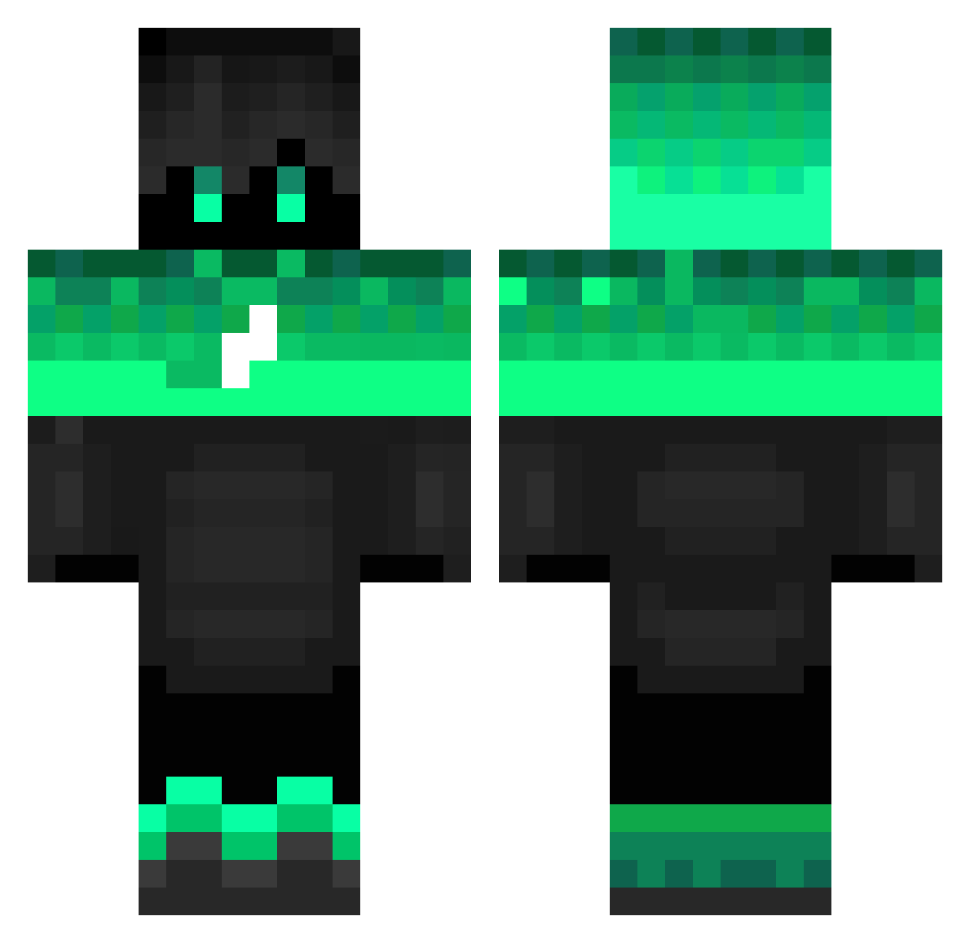 SpiderAtif Minecraft skin, front and back view