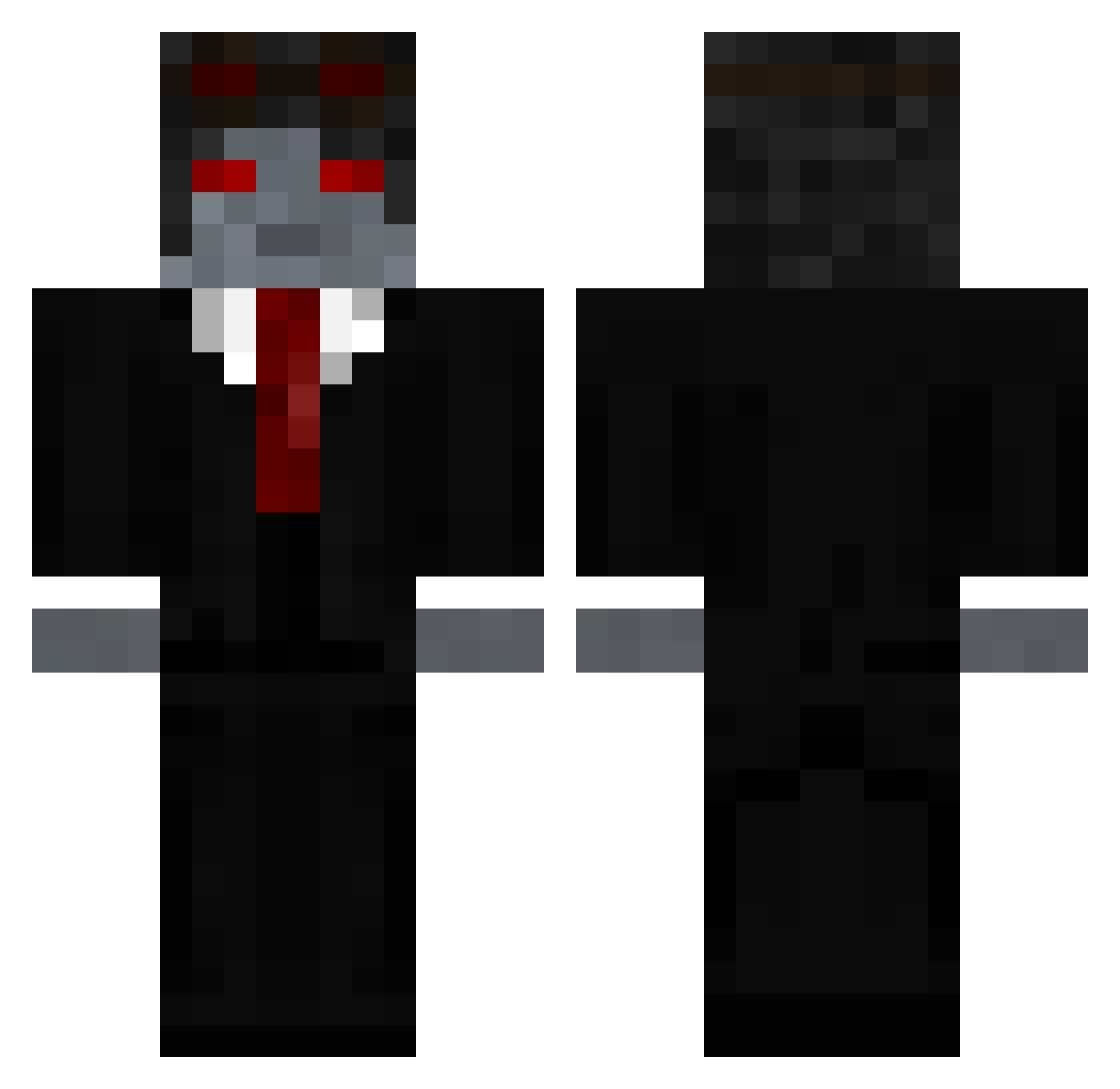 Vamp6 Minecraft skin, front and back view