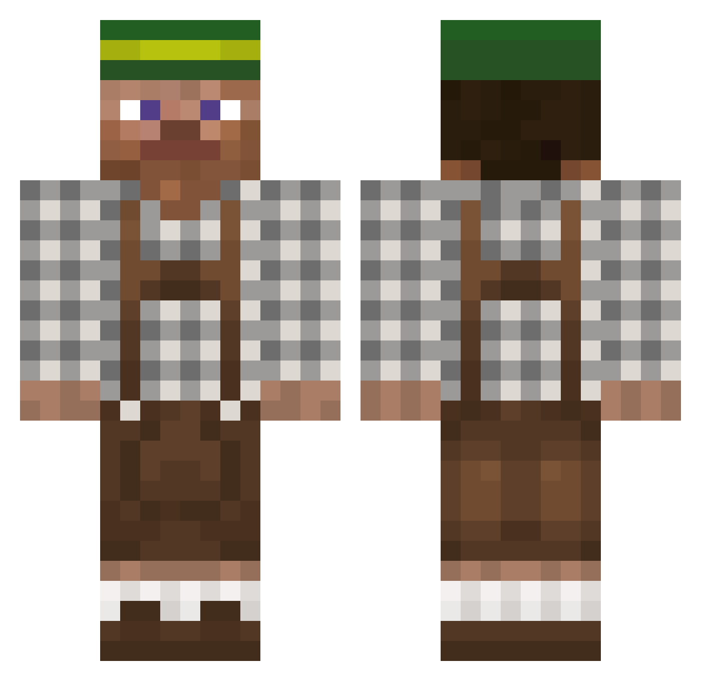 nutq Minecraft skin, front and back view
