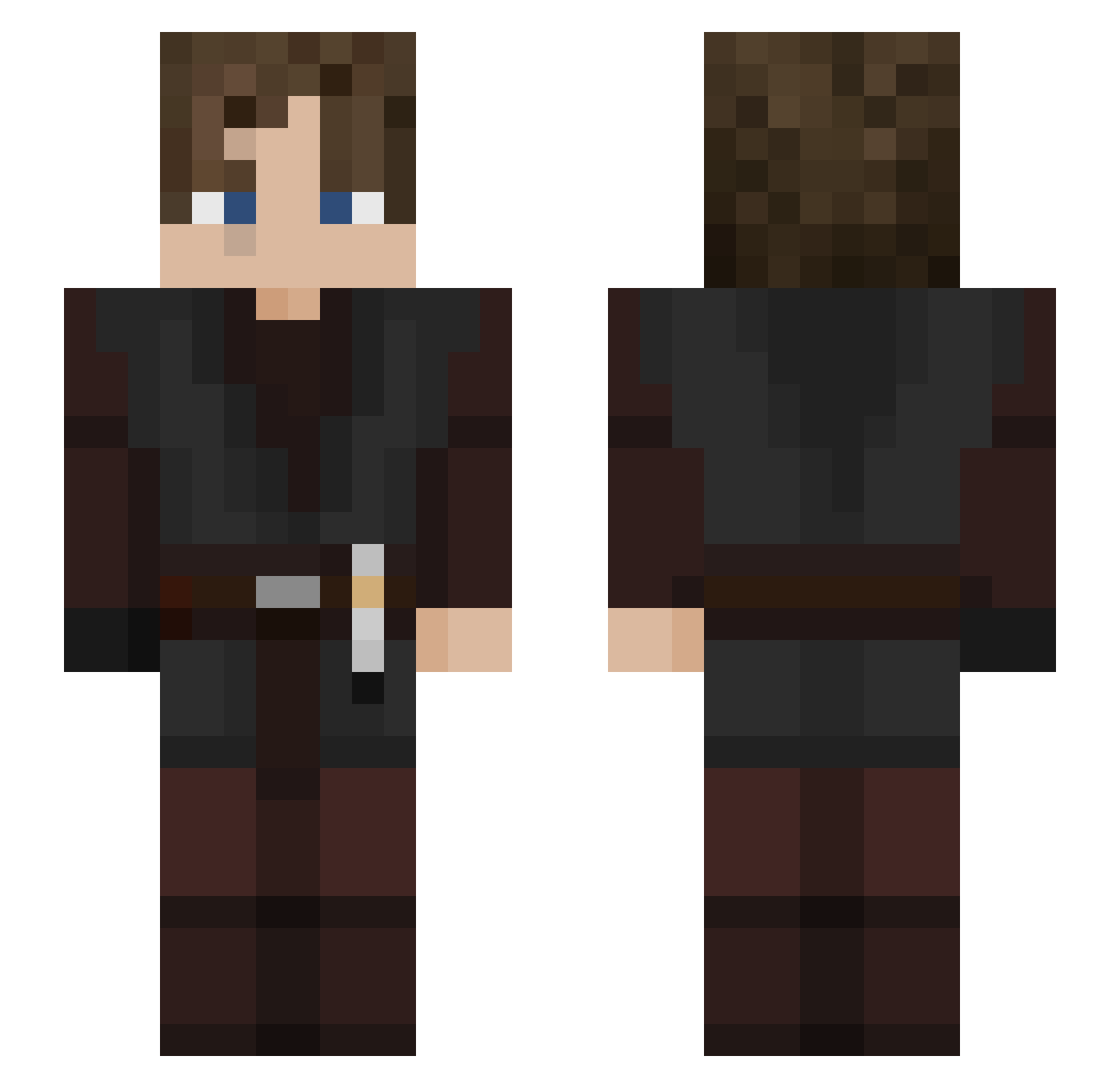 Jstxd Minecraft skin, front and back view