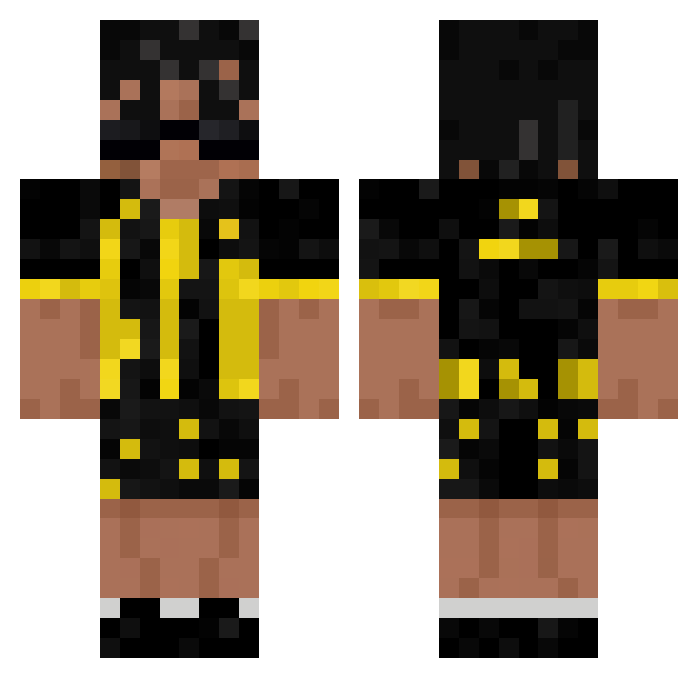 M4uzz Minecraft skin, front and back view