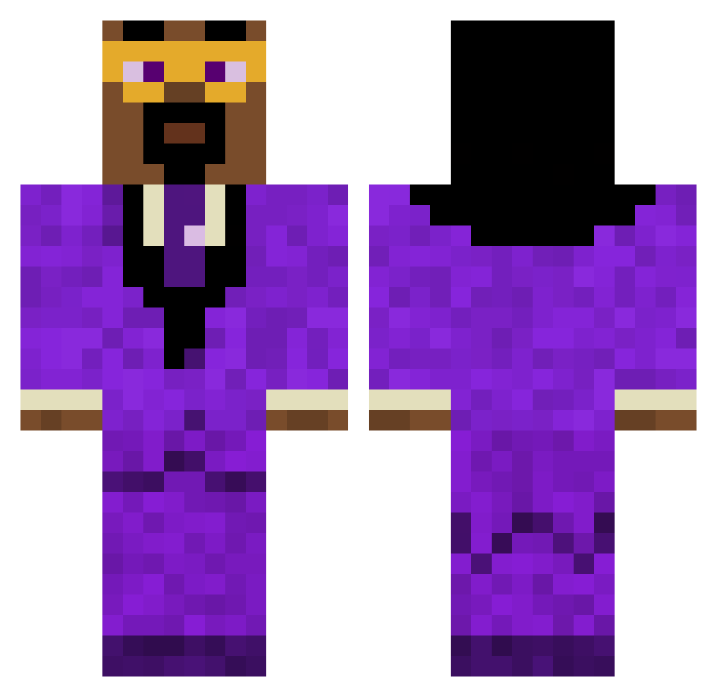 WindowlessMop Minecraft skin, front and back view
