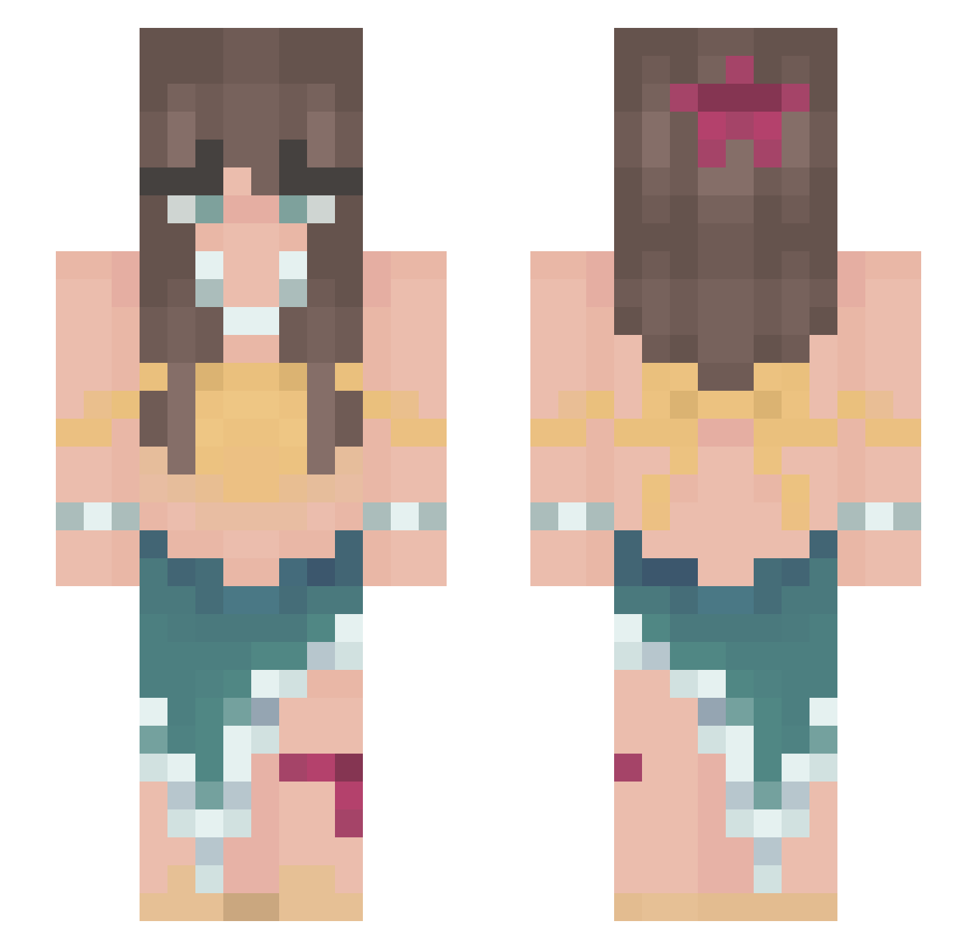Aqqip0 Minecraft skin, front and back view