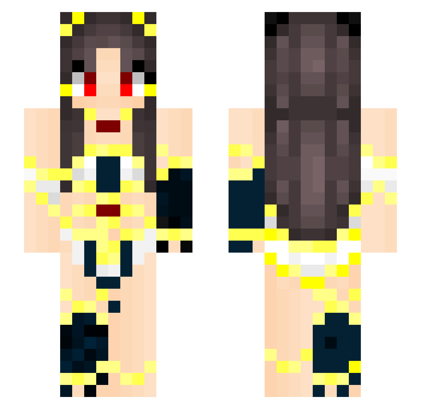 ___Lelouch Minecraft skin, front and back view