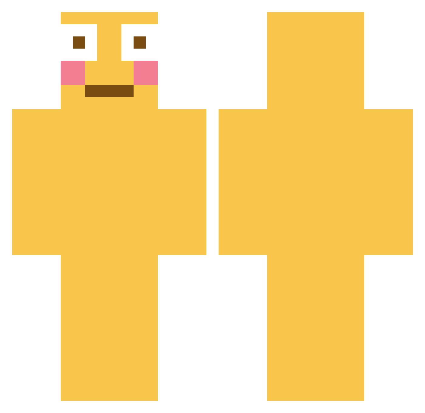 ShaqProtecc Minecraft skin, front and back view