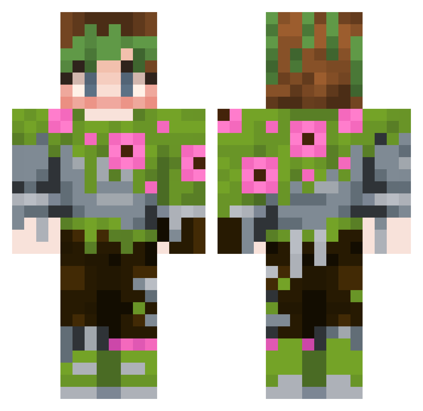 MisterHang Minecraft skin, front and back view