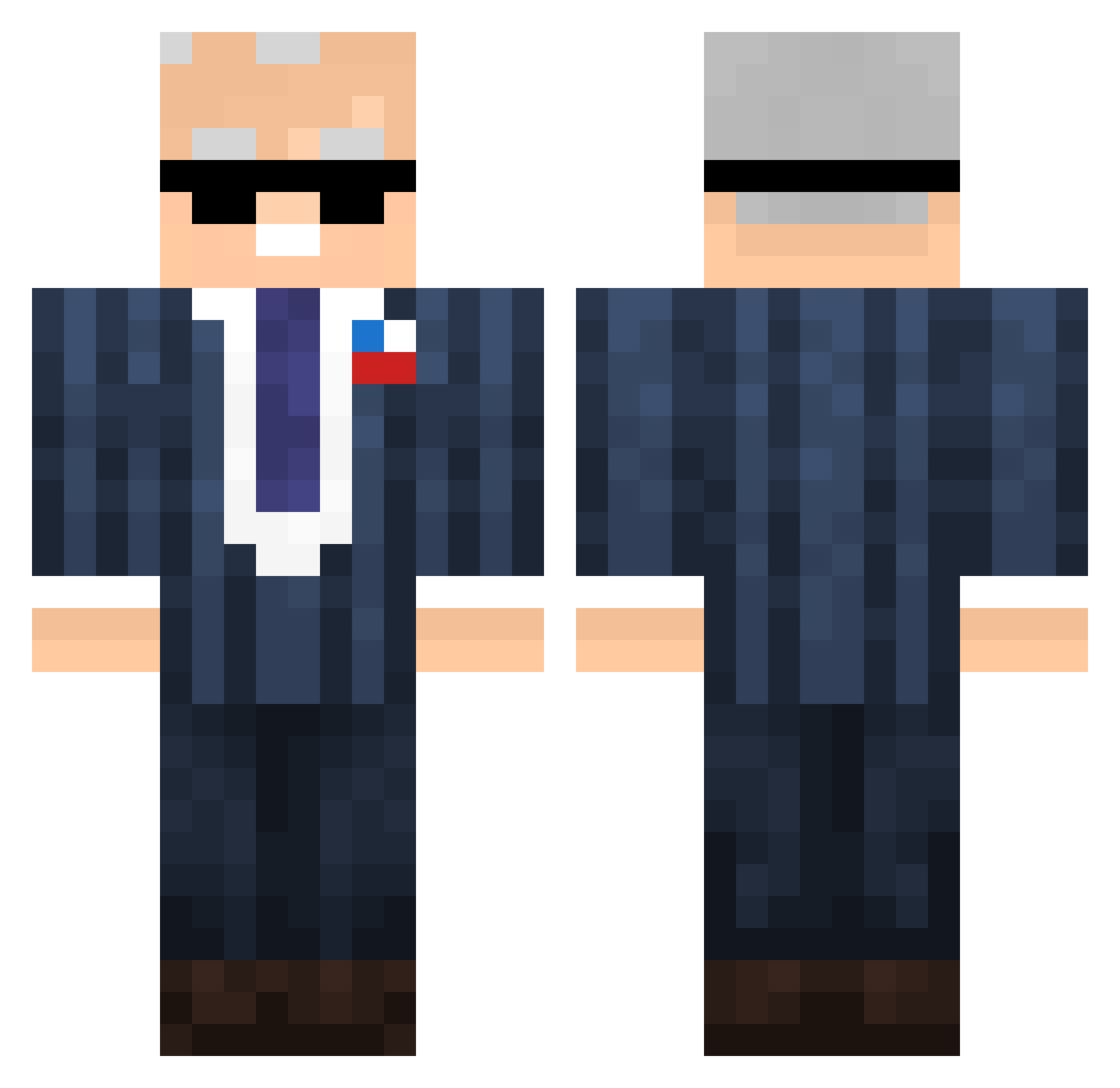 JoolianJitsu Minecraft skin, front and back view